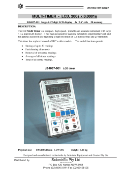 Multi-Timer - LCD 200s x 0.0001s, Instruction Sheets