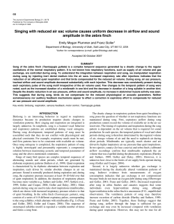 Singing with reduced air sac volume causes uniform decrease in