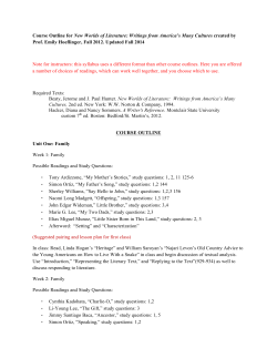 Course Outline for New Worlds of Literature