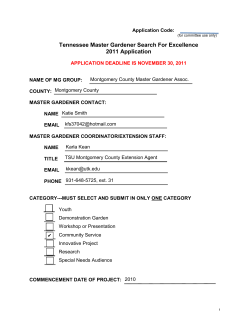 Tennessee Master Gardener Search For Excellence 2011 Application