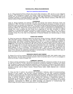 Summary of Z.L. Wang`s Accomplishments http://www.nanoscience