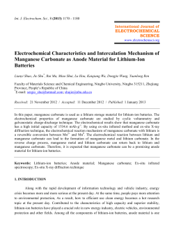 Electrochemical Characteristics and Intercalation Mechanism of