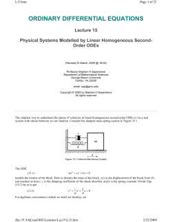 ordinary differential equations - GMU Math
