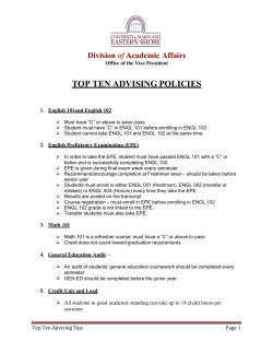 Top Ten Advising Tips