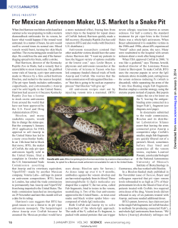 For Mexican Antivenom Maker, U.S. Market Is a Snake Pit