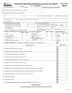 Amended Nebraska Individual Income Tax Return