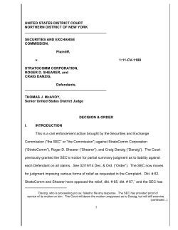 UNITED STATES DISTRICT COURT NORTHERN DISTRICT OF