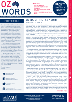 2014 `Words of the Far North` Ozwords