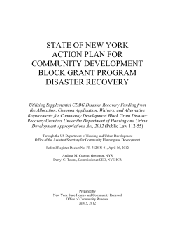 2012 CDBG-DR Action Plan - New York State Homes and