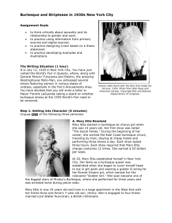 Burlesque and Striptease in 1930s New York City