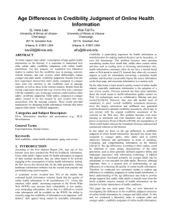Age Differences in Credibility Judgment of Online Health Information