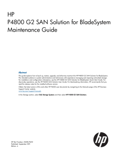 P4800 G2 SAN Solution for BladeSystem Maintenance Guide