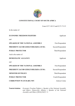 Economic Freedom Fighters v Speaker of the National