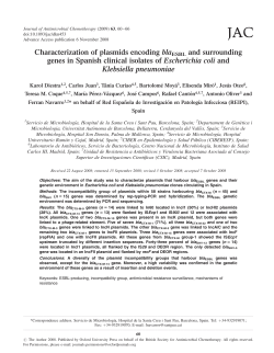 Characterization of plasmids encoding blaESBL and surrounding