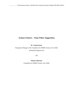 Artisan Clusters - The Innovation Journal