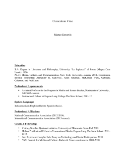 Curriculum Vitae Marco Deseriis