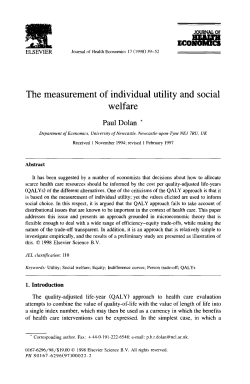 The measurement of individual utility welfare and social