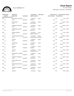 AP Check Report October 1, 2014