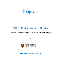 Student Dental Plan - Princeton University Health Services
