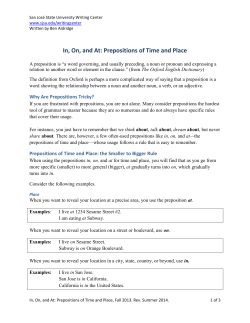 In, On, and At: Prepositions of Time and Place
