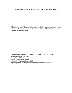 GUIDE TO THE NAUTICAL &ndash; MISCELLANEOUS COLLECTIONS