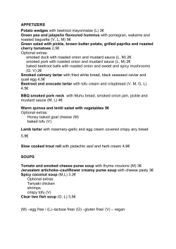 APPETIZERS Potato wedges with beetroot