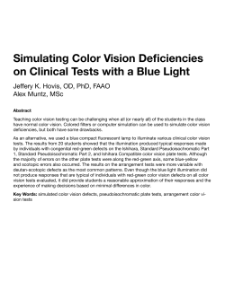 Simulating Color Vision Deficiencies on Clinical Tests with a Blue
