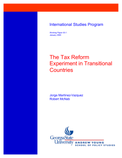 The Tax Reform Experiment in Transitional Countries