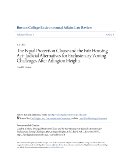The Equal Protection Clause and the Fair Housing Act