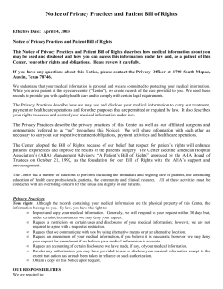 Notice of Privacy Practices and Patient Bill of Rights