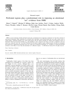 Prefrontal regions play a predominant role in imposing