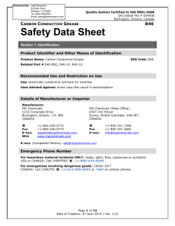 Safety Data Sheet for Carbon Conductive Grease