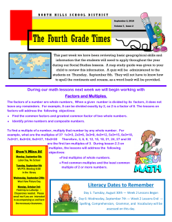 Grade 4 Newsletter 9 6 16 - North Hills School District