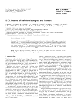 ISOL beams of hafnium isotopes and isomers