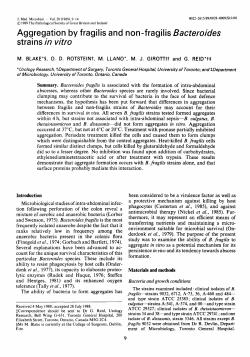 Aggregation by f rag i I is and no n - f ra gi I is Bacteroides strains in