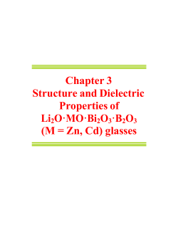 Chapter 3 Structure and Dielectric Properties of Li2O&middot;MO&middot;Bi2O3