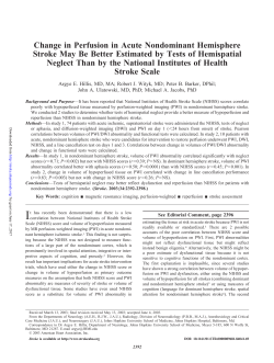 Change in Perfusion in Acute Nondominant Hemisphere Stroke May