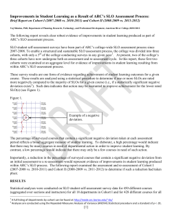 Improvements in Student Learning as a Result of ARC`s SLO