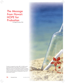 The Message from Hawaii: HOPE for Probation