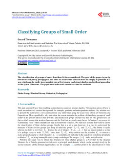 Classifying Groups of Small Order