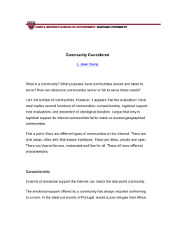 Community Considered