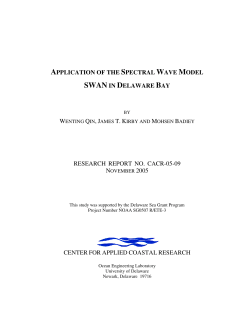 application of the spectral wave model swan in delaware bay