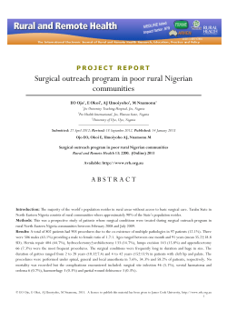 Surgical outreach program in poor rural Nigerian communities
