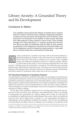 Library Anxiety: A Grounded Theory and Its Development