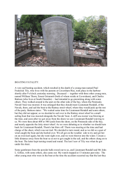 BOATING FATALITY. A very sad boating accident, which resulted in
