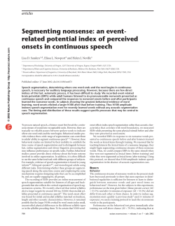 Segmenting nonsense: an event- related potential index of