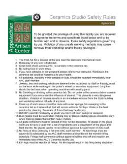 Ceramics Studio Safety Rules