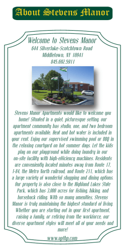 Brochure - Stevens Manor Apartments