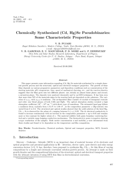 Chemically Synthesized (Cd, Hg)Se