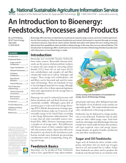 An Introduction to Bioenergy: Feedstocks, Processes and Products